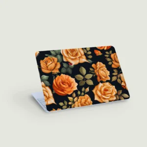 Laptop dekal med motiv av orangea blommor